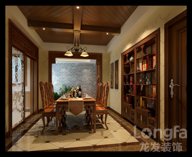 中式风格装修,中式别墅装修, 成都别墅装修公司,成都龙发装饰公司